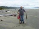 Collecting driftwood on Long Beach, Pacific Rim National Park